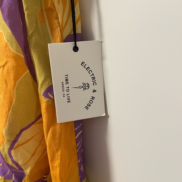 NWT | Electric & Rose Sofia Floral Cotton Minidress Ochre | Size S - Picture 5 of 9